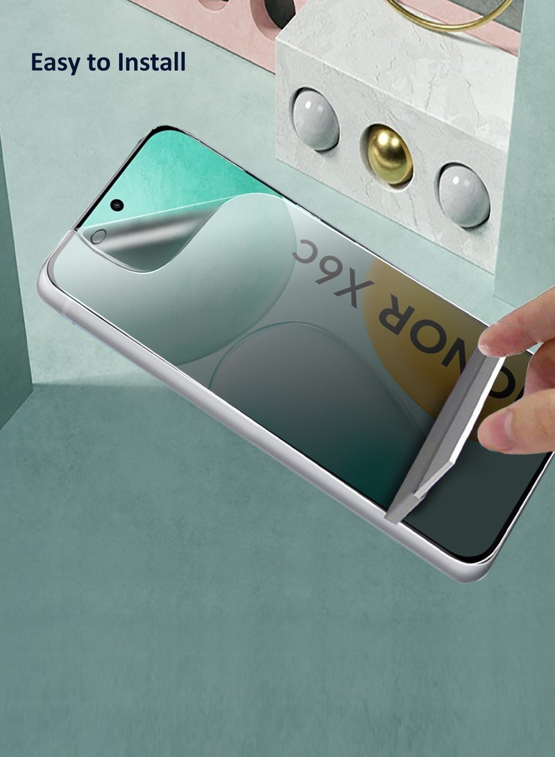 دبليو تيك شاشة حماية رقيقة ومرنة مضادة للتجسس / مضادة للخصوصية من هيدر جيل بسمك 4G لعام 2025 مخصصة لجهاز Honor X6c (MSHFMP) - شفافة - Image 4