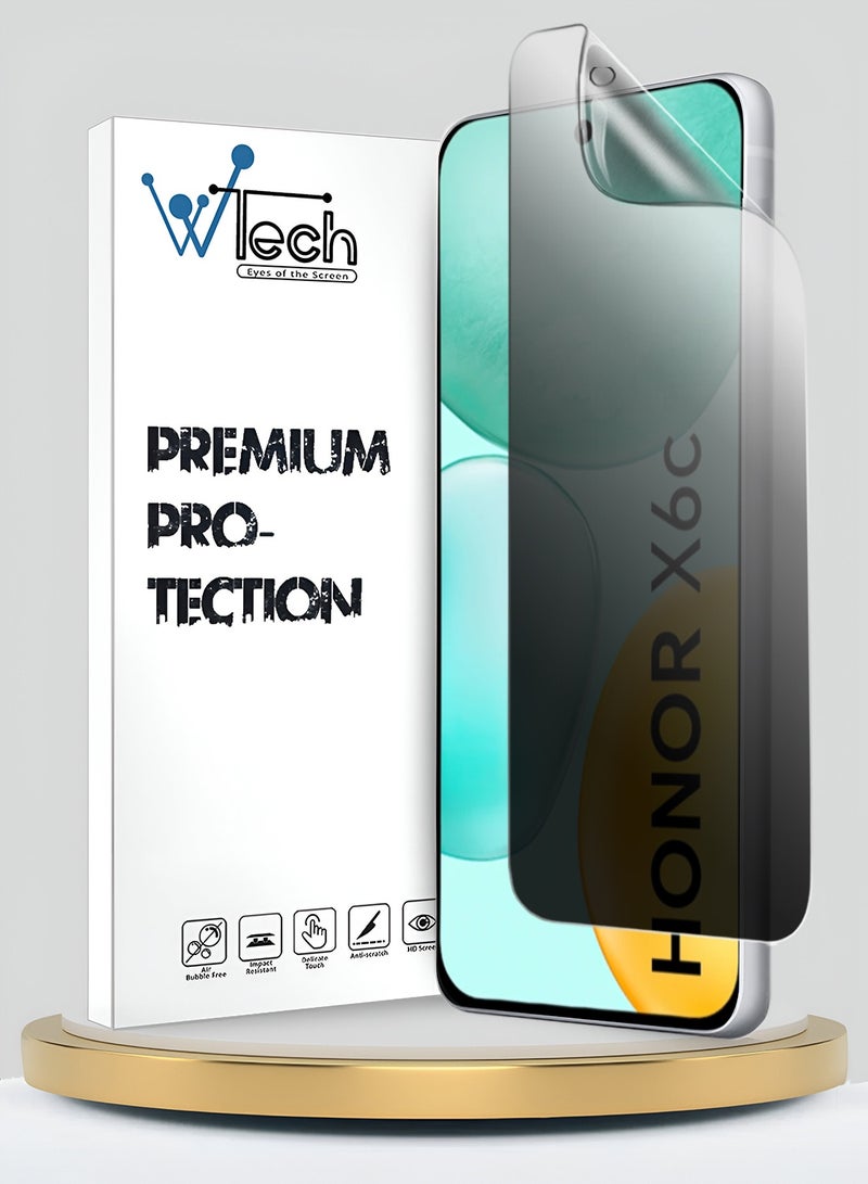 دبليو تيك شاشة حماية رقيقة ومرنة مضادة للتجسس / مضادة للخصوصية من هيدر جيل بسمك 4G لعام 2025 مخصصة لجهاز Honor X6c (MSHFMP) - شفافة - Image 1