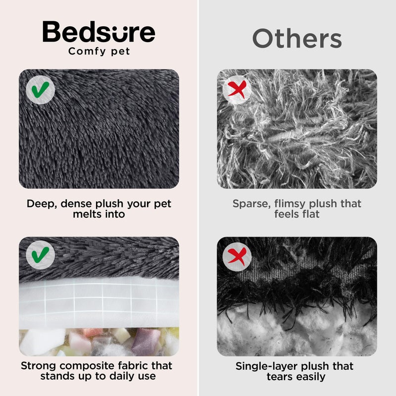 Bedsure Calming Dog Bed for Extra Large Dogs - 45in Donut Washable Large Pet Bed, Anti-Slip ï¼†Removable Cover,420GSM Round Anti-Anxiety Fluffy Plush Faux Fur, Fits up to 100lbs Pets,Plus Version - Image 3