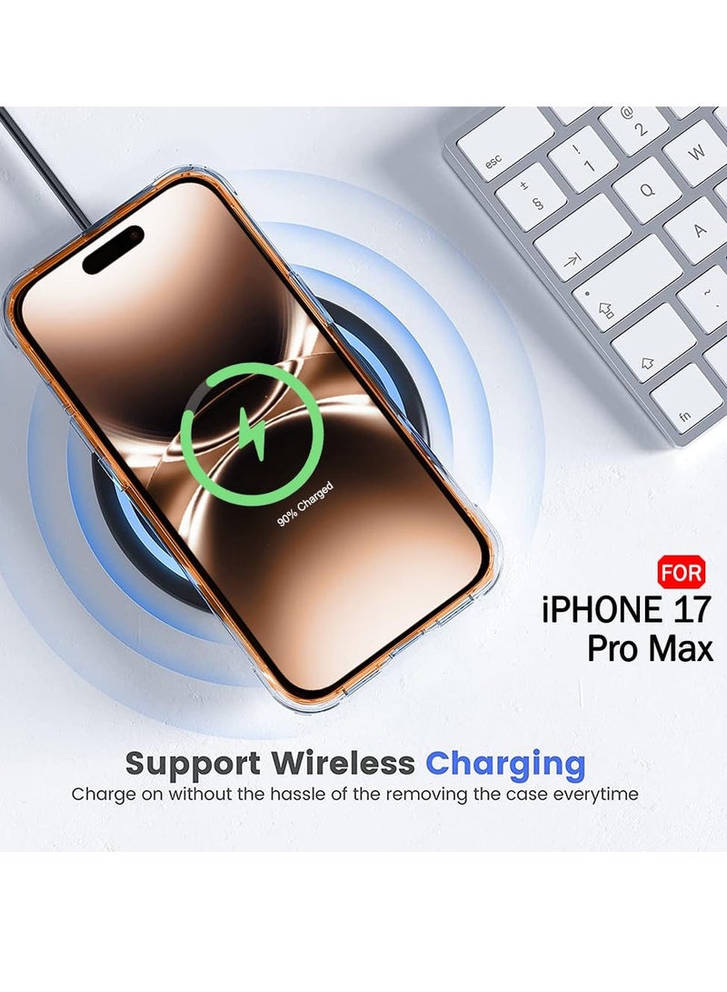 يويو تيك جراب iPhone 17 Pro Max مغناطيسي شفاف متوافق مع MagSafe، رفيع مضاد للصفرة، حماية من السقوط من الدرجة العسكرية - شفاف للغاية - Image 4