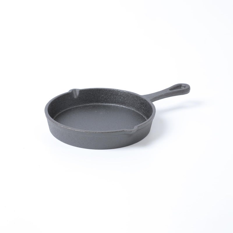 HAWOK Cast Iron DIA53 inch Mini Skillet Mini Round Pan Black cast iron server