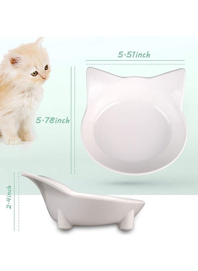 JCB CHIC Cat Bowl Anti-slip Cat Food Feeding Water Bowl Multi-purpose Double Pet Feeding Bowl 2Pack（random color） - Image 2