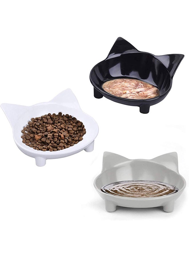 JCB CHIC Cat Bowl Anti-slip Cat Food Feeding Water Bowl Multi-purpose Double Pet Feeding Bowl 2Pack（random color） - Image 1