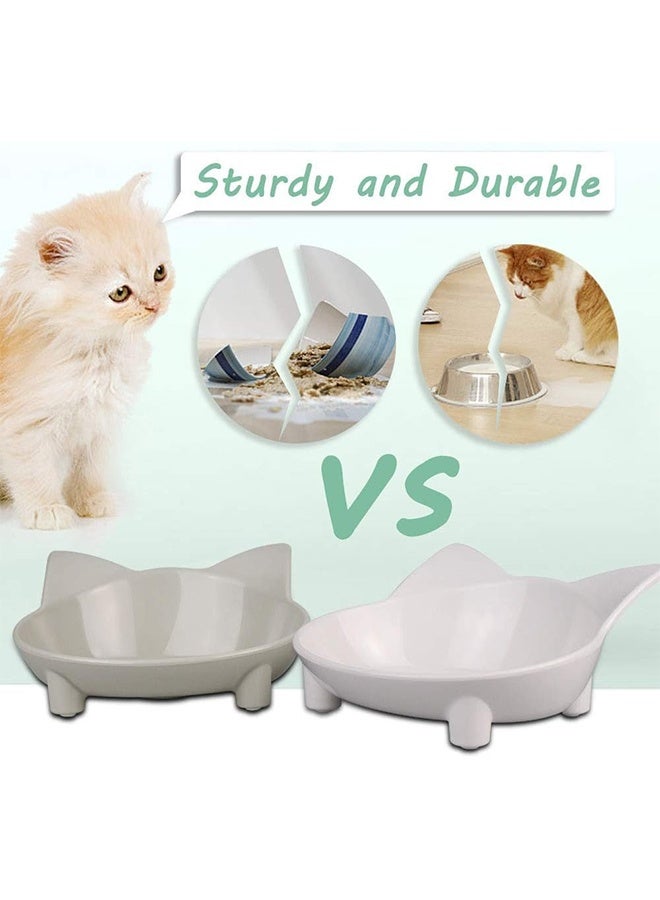 JCB CHIC Cat Bowl Anti-slip Cat Food Feeding Water Bowl Multi-purpose Double Pet Feeding Bowl 2Pack（random color） - Image 4