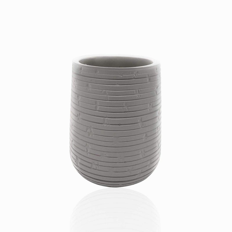 VOLO Resin Bathroom Accessories Set With Soap Dispenser, Tumbler, Soap Dish And Toothbrush Holder, Grey, (4 Piece) - Image 5