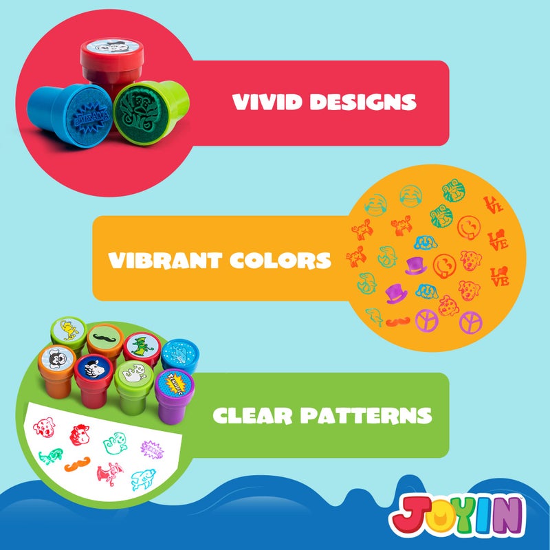 JOYIN 100PCS Assorted Stamps for Kids Self-Ink for Party Favor, Teacher Stamps, Kids Treasure Box, Prize for Classroom, Easter Egg Stuffers (50 Designs, Dinosaur, Halloween Stampers) - Image 5