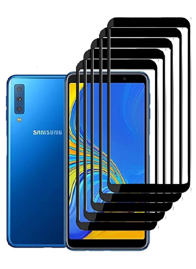 AINA 5 Pieces Tempered Glass Screen Protector 5D Designed For Samsung Galaxy A7 (2018) Full Glue Edge to Edge Full Screen Coverage And Bubble Free - Image 1
