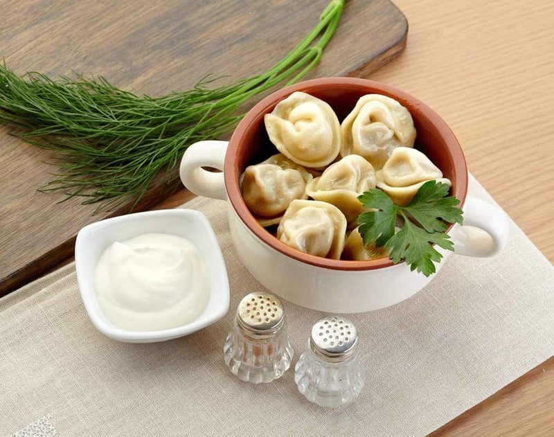 LEKEONE Russian Dumpling Maker and Ravioli Maker Machine - Stainless Steel, Round, Half-Moon Shape, Metallic Silver - Image 3
