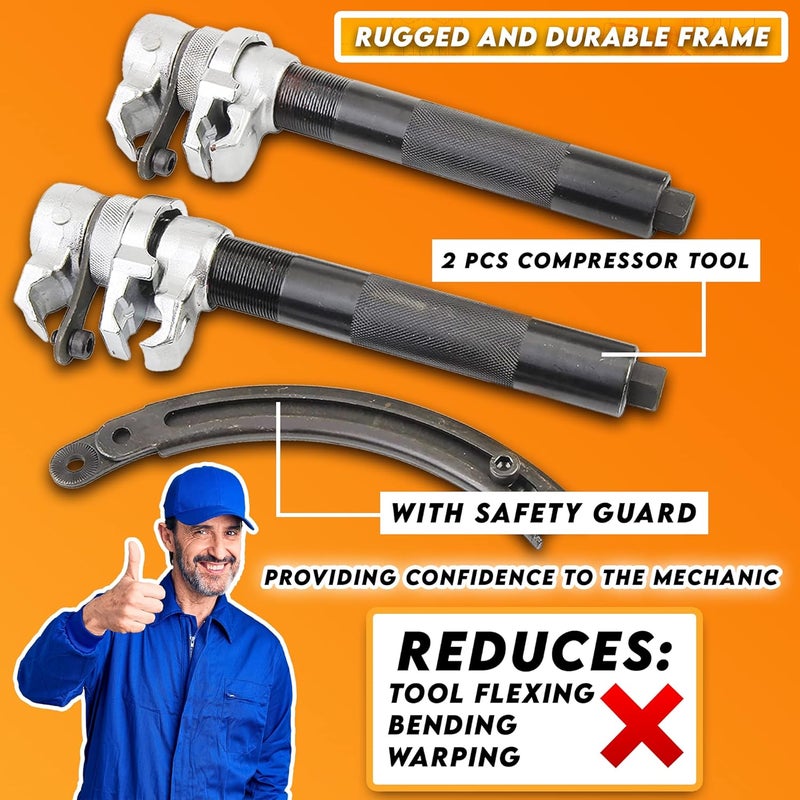 Shankly Spring Compressor Tool - 2200 Lbs - Extra Strength, Heavy Duty Build, Ultra-Rugged Coil Spring Compressor Tool or Strut Spring Compressor Strong and Durable ATV Spring Compressor Tool - Image 2