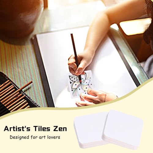 TTFdacai 60 Pcs Artist's Square Blank Paper 4.5 x 4.5 Inch Square Drawing Sheets Heavyweight Paper for Calligraphers, Watercolor Artists, Filigree Painting, Miniature Painting, and Notebooks - Image 5