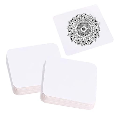 TTFdacai 60 Pcs Artist's Square Blank Paper 4.5 x 4.5 Inch Square Drawing Sheets Heavyweight Paper for Calligraphers, Watercolor Artists, Filigree Painting, Miniature Painting, and Notebooks - Image 1