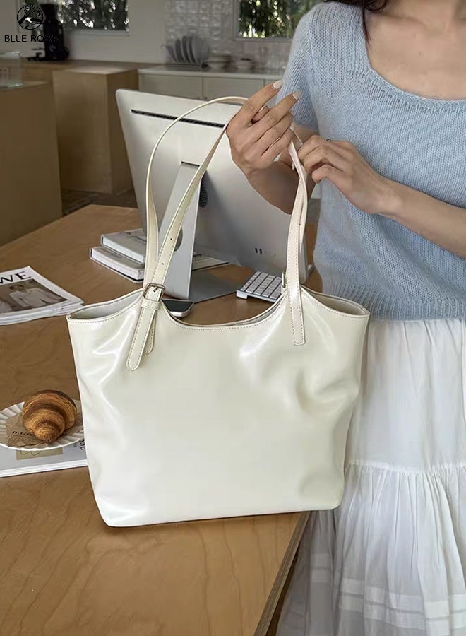 بليه روان شنطة توت نسائية كبيرة خفيفة شنطة كتف للعمل والتنقل اليومي والسفر مع جيب بسحاب وجيب داخلي - Image 4