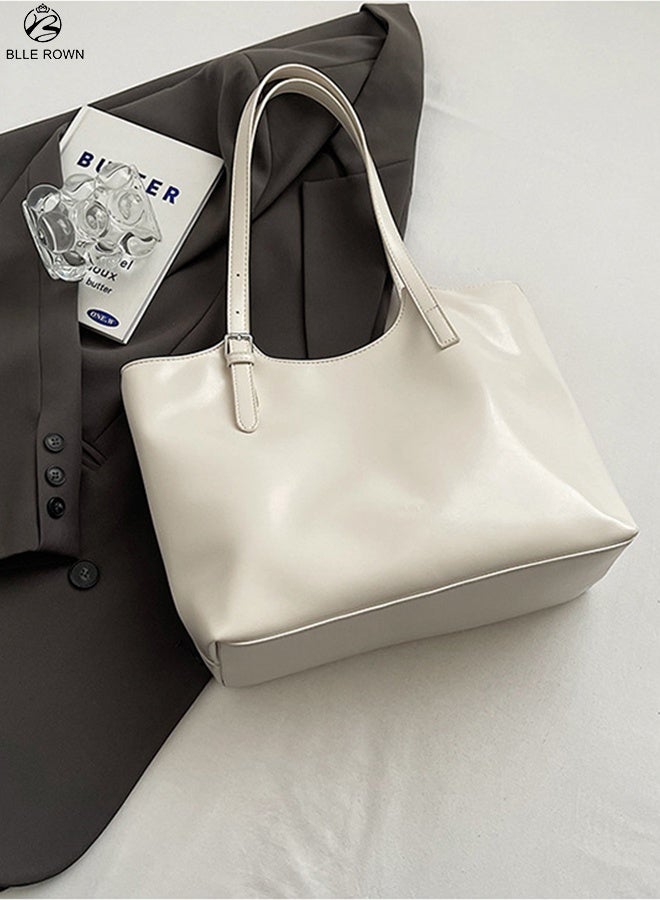 بليه روان شنطة توت نسائية كبيرة خفيفة شنطة كتف للعمل والتنقل اليومي والسفر مع جيب بسحاب وجيب داخلي - Image 3