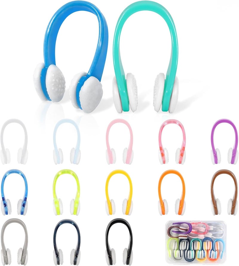 Pengxiaomei 15Pcs Swimming Nose Clips, Nose Plugs for Swimming with Waterproof Silica Gel for Kids (Age 7+) and Adults, Bright Colors - Image 1