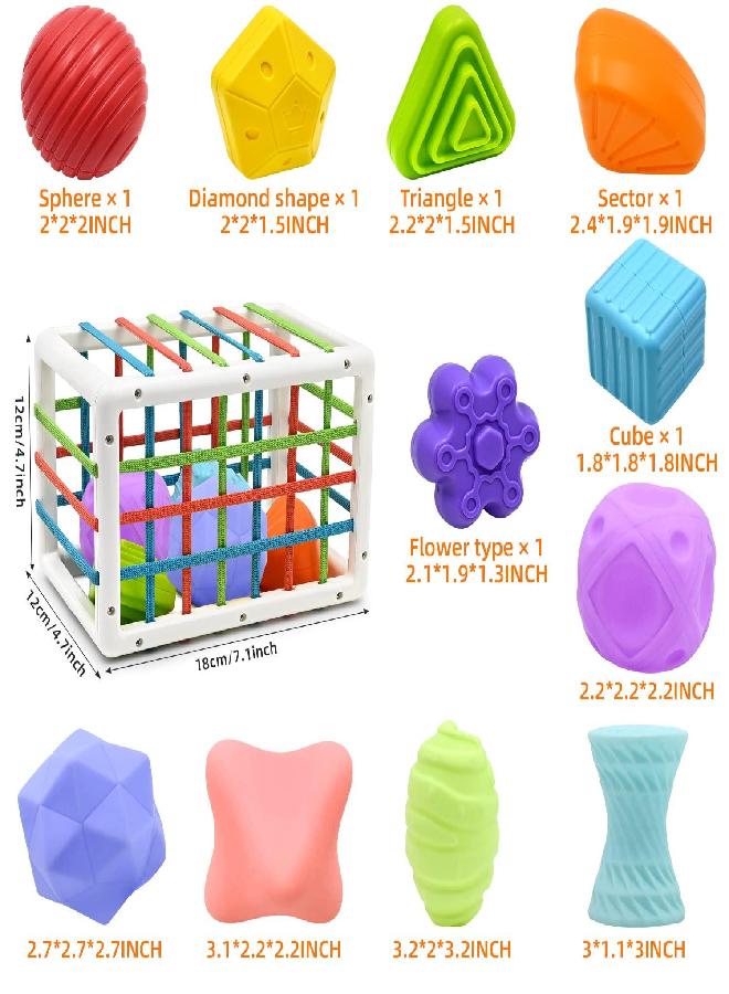 AiTuiTui Baby Sensory Montessori Activity Toys for 1 2 Year Old Boy Girl, Early Learning Develop Shape Sorter Cube with Soft Textured Balls for Infants Toddler Birthday Gifts Christmas Stocking Stuffers - Image 3