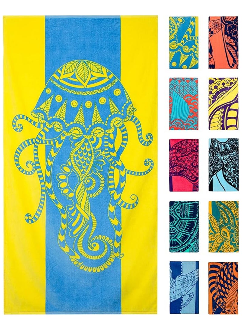 Oversized Beach Towel with A Cute Design, Quick Dry for Beach, Pool, Bath or Picnic Extra Large, XL (160x86 cm) Thick, Portable, Lightweight, High Absorbent for Adults Mens Women - Image 1