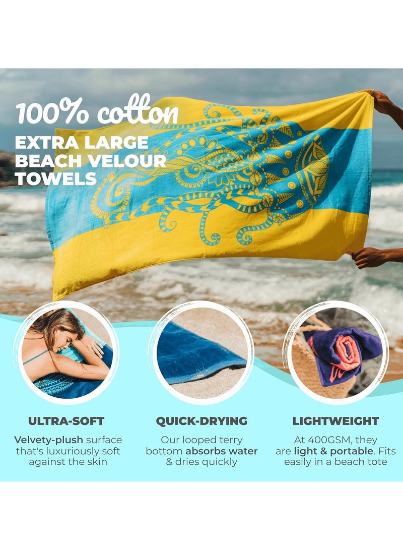 Oversized Beach Towel with A Cute Design, Quick Dry for Beach, Pool, Bath or Picnic Extra Large, XL (160x86 cm) Thick, Portable, Lightweight, High Absorbent for Adults Mens Women - Image 2