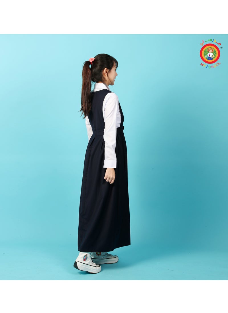 مدرستي  - مريول فقط ثانوي كحلي بقصة سبعه مع ربطة عنق حمراء - Image 1