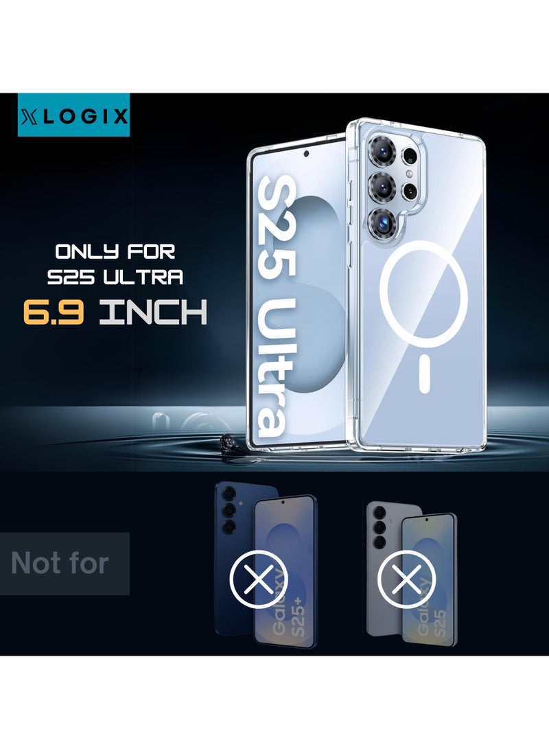 XLogiX for Samsung Galaxy S25 Ultra Clear Case with MagSafe – Ultra Slim, Shockproof, Crystal Clear Protection, Strong Magnetic Case Compatible with MagSafe (Clear) - Image 5