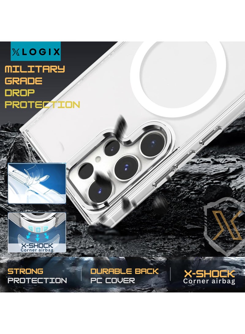XLogiX for Samsung Galaxy S25 Ultra Clear Case with MagSafe – Ultra Slim, Shockproof, Crystal Clear Protection, Strong Magnetic Case Compatible with MagSafe (Clear) - Image 2