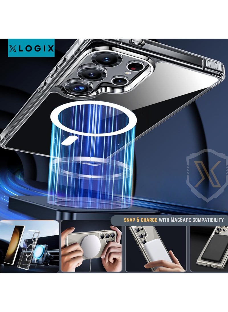 XLogiX for Samsung Galaxy S25 Ultra Clear Case with MagSafe – Ultra Slim, Shockproof, Crystal Clear Protection, Strong Magnetic Case Compatible with MagSafe (Clear) - Image 4