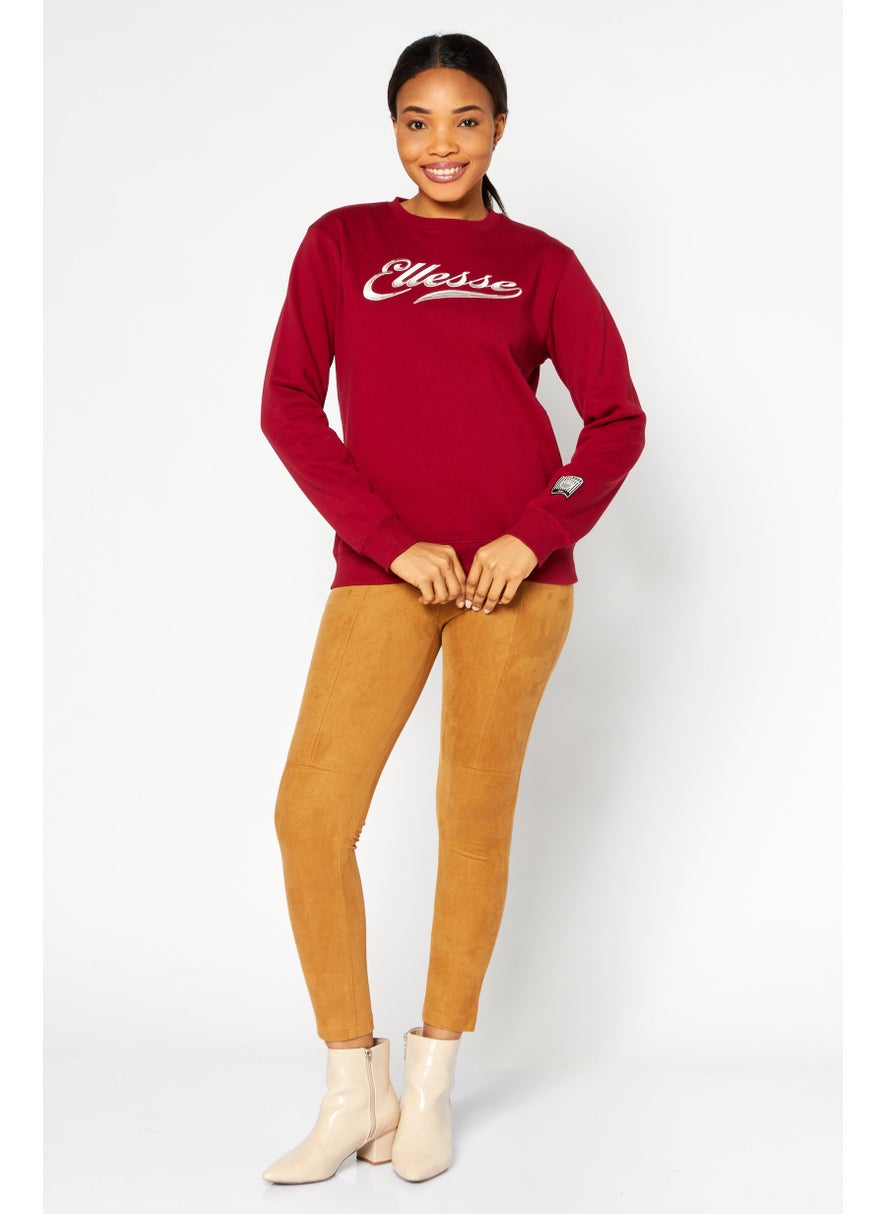 Ellesse - Women Crew Neck Long Sleeve Training Sweatshirt, Red - Image 1