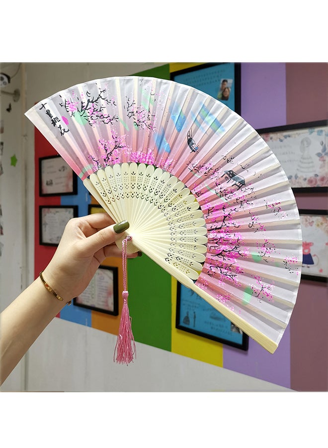 Ancient Folding Bamboo Fan Chinese Style Foldable Fan Student Gift Fan - Image 1
