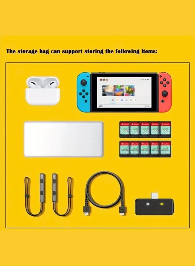 Three-Dimensional 3D Travel Storage Case, N-Switch/Switch OLED Console and Gaming Accessories Hard Protective Suitcase Bag Yellow  - Image 3