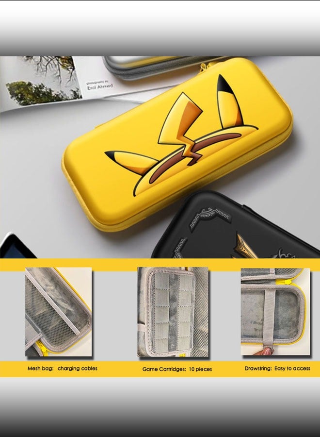 Three-Dimensional 3D Travel Storage Case, N-Switch/Switch OLED Console and Gaming Accessories Hard Protective Suitcase Bag Yellow  - Image 4