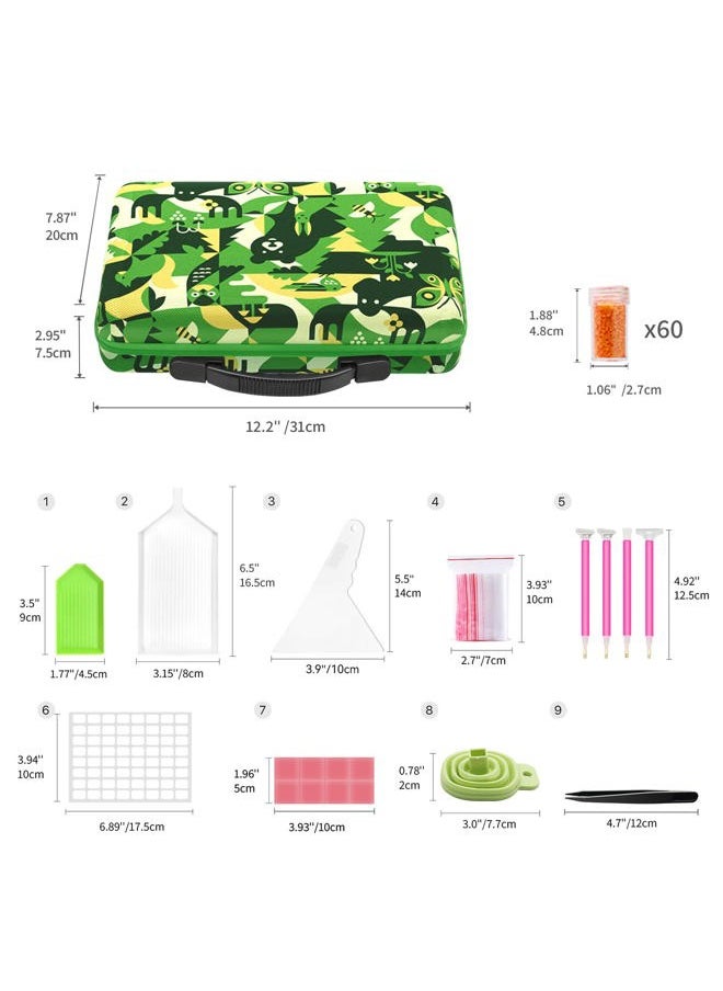 ARTDOT 60 Slots Storage Container for Diamond Art Kits for Adults,Portable Bead Storage Boxes for Diamond Painting Accessories and Tools(Green)  - Image 5