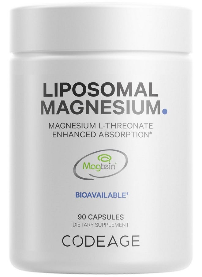 Codeage Codeage Liposomal Magnesium L-Threonate Supplement, Patented Magtein Magnesium Threonate for Brain Health, Memory and Cognitive Function Support, Bioavailable, Non-GMO - 90 Capsules  - Image 1
