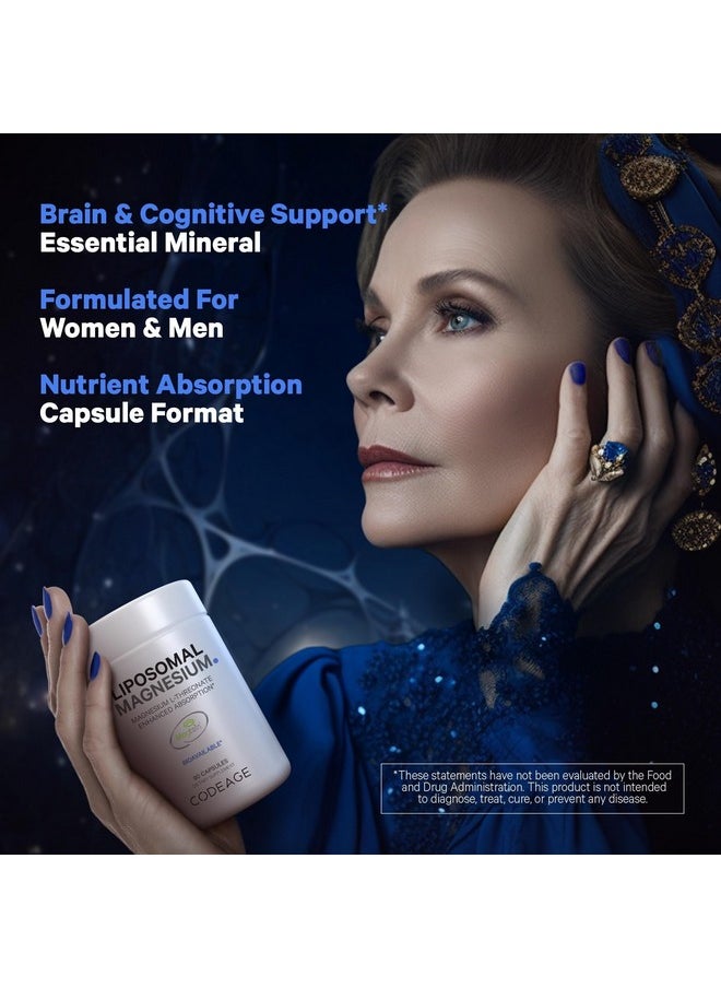 Codeage Codeage Liposomal Magnesium L-Threonate Supplement, Patented Magtein Magnesium Threonate for Brain Health, Memory and Cognitive Function Support, Bioavailable, Non-GMO - 90 Capsules  - Image 4