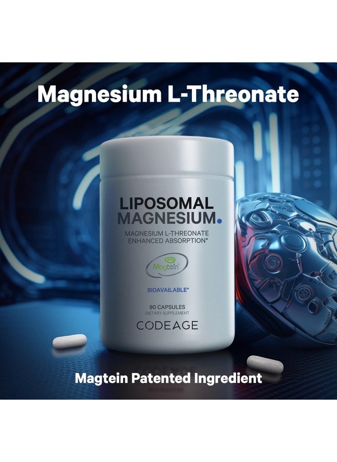 Codeage Codeage Liposomal Magnesium L-Threonate Supplement, Patented Magtein Magnesium Threonate for Brain Health, Memory and Cognitive Function Support, Bioavailable, Non-GMO - 90 Capsules  - Image 3