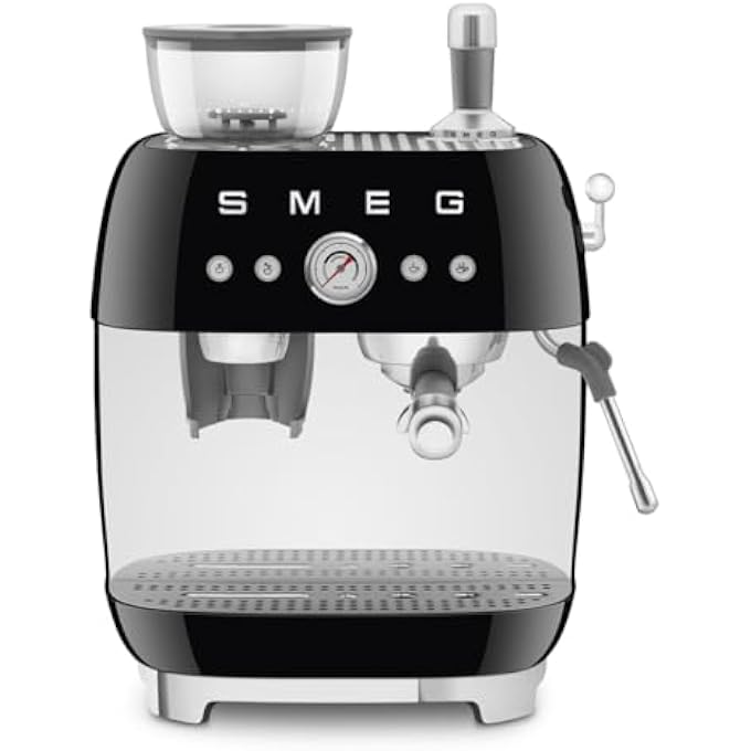 smeg 50S Style Coffee Machine With Built In Grinder  Black Egf03Blau  International Version - Image 1