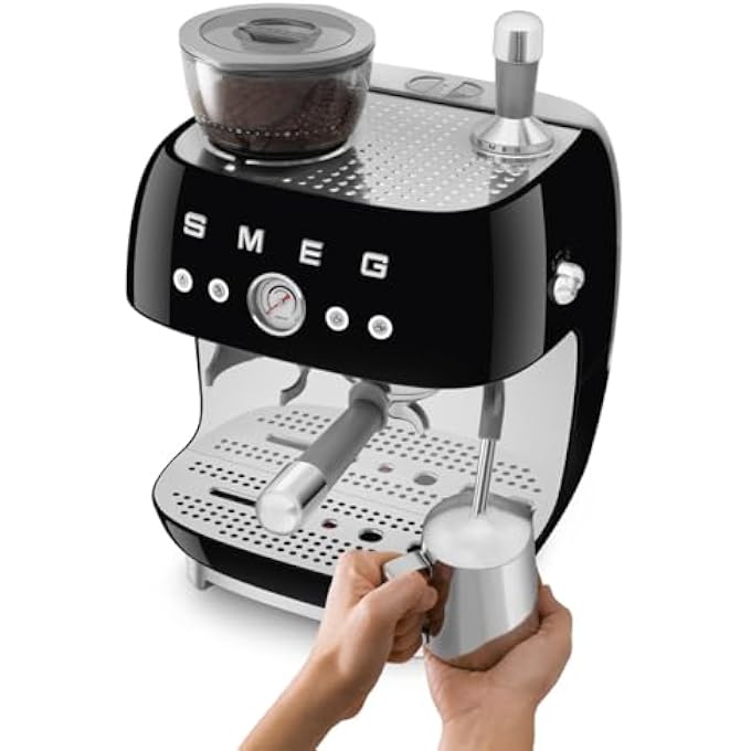 smeg 50S Style Coffee Machine With Built In Grinder  Black Egf03Blau  International Version - Image 4