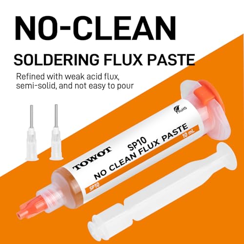 TOWOT 10ft Solder Wick Braid & No-Clean Soldering Flux Paste (10cc) - Desoldering Kit for Electronics Repair, PCB, Circuit Board Rework - Image 3