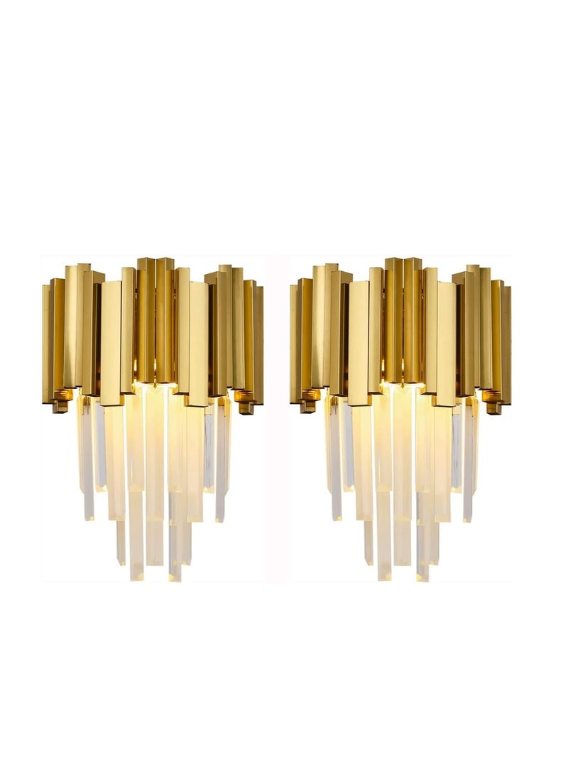 NOAEOU NOAEOU Modern Crystal Wall Lamp Chrome Wall Sconce Crystal Wall Light Fixtures for Living Room Bedside Hallway  - Image 1