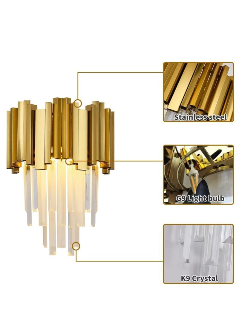 NOAEOU NOAEOU Modern Crystal Wall Lamp Chrome Wall Sconce Crystal Wall Light Fixtures for Living Room Bedside Hallway  - Image 5