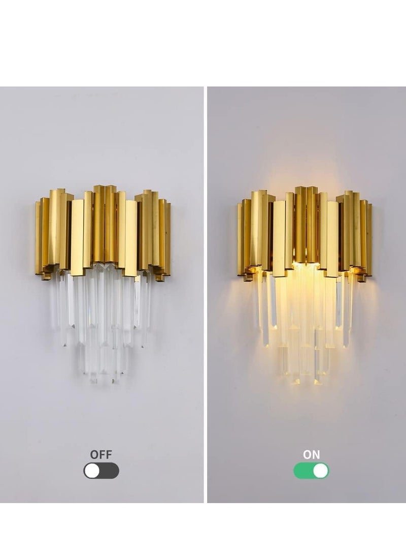 NOAEOU NOAEOU Modern Crystal Wall Lamp Chrome Wall Sconce Crystal Wall Light Fixtures for Living Room Bedside Hallway  - Image 4