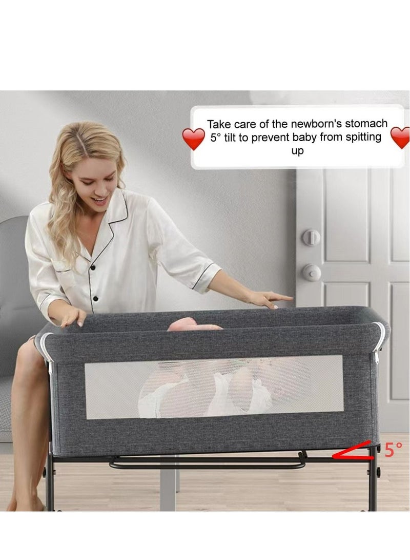 Cool Baby COOLBABY 5 in 1 cradle rocking chair co-sleeping portable bed, crib, cradle bed, game bed, foldable travel cot, with mosquito net and mattress - Image 4