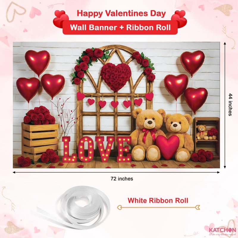 KatchOn, Valentines Day Backdrop - XtraLarge, 72x44 Inch | Valentines Day Banner for Valentines Day Decorations | Valentines Decorations | Valentines Backdrop for Wedding, Valentines Decor - Image 3