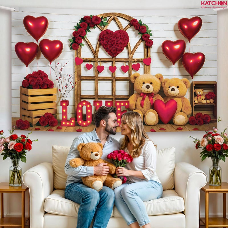 KatchOn, Valentines Day Backdrop - XtraLarge, 72x44 Inch | Valentines Day Banner for Valentines Day Decorations | Valentines Decorations | Valentines Backdrop for Wedding, Valentines Decor - Image 5