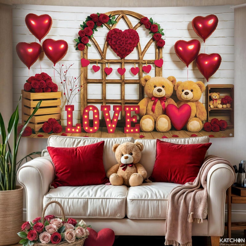 KatchOn, Valentines Day Backdrop - XtraLarge, 72x44 Inch | Valentines Day Banner for Valentines Day Decorations | Valentines Decorations | Valentines Backdrop for Wedding, Valentines Decor - Image 4