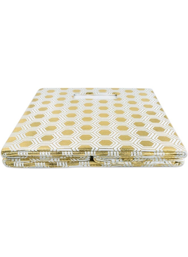 DII Collapsible Polyester Storage Cube Honeycomb Gold Large - Image 3