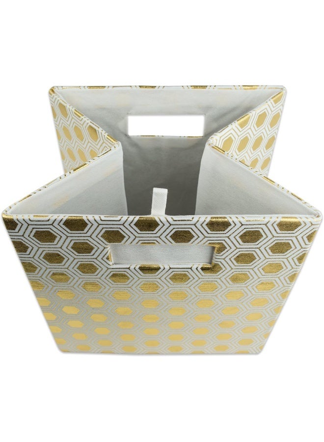 DII Collapsible Polyester Storage Cube Honeycomb Gold Large - Image 5