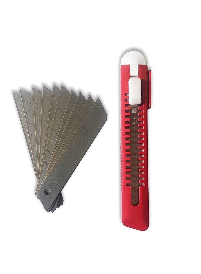 XML Snap Off Cutter for Cutting Papers, Wallpapers, Cardboard, Vinyl, Tapes Etc Set With 10 replacement 18 mm Blades Office Home use - Image 1