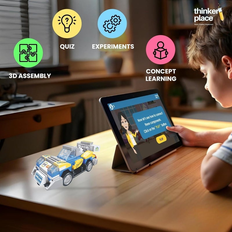 ThinkerPlace 8-in-1 Super Racing Car Thunder God (99 Pieces) | Learn About Speed | Building Block Set for Kids Age 6+ | STEM Educational Toy | Build, Collect & Create Robot | Science & Learning Toy - Image 3