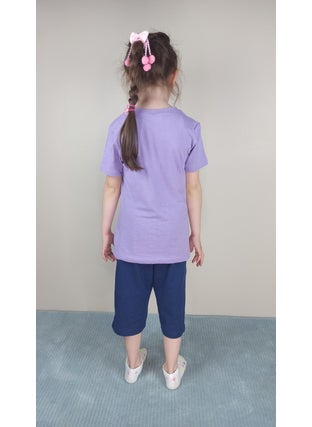 Bluence Waitress Cotton Lilac Capri Set  - Image 2