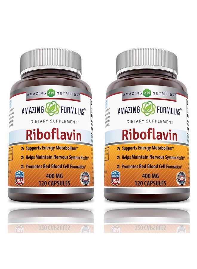 Amazing Nutrition مكمل غذائي من Amazing Formulas يحتوي على ريبوفلافين 400 ملغ يعزز صحة الدم ويساعد في الحفاظ على الجهاز العصبي. (عبوة من 2 120 كبسولة) - Image 2