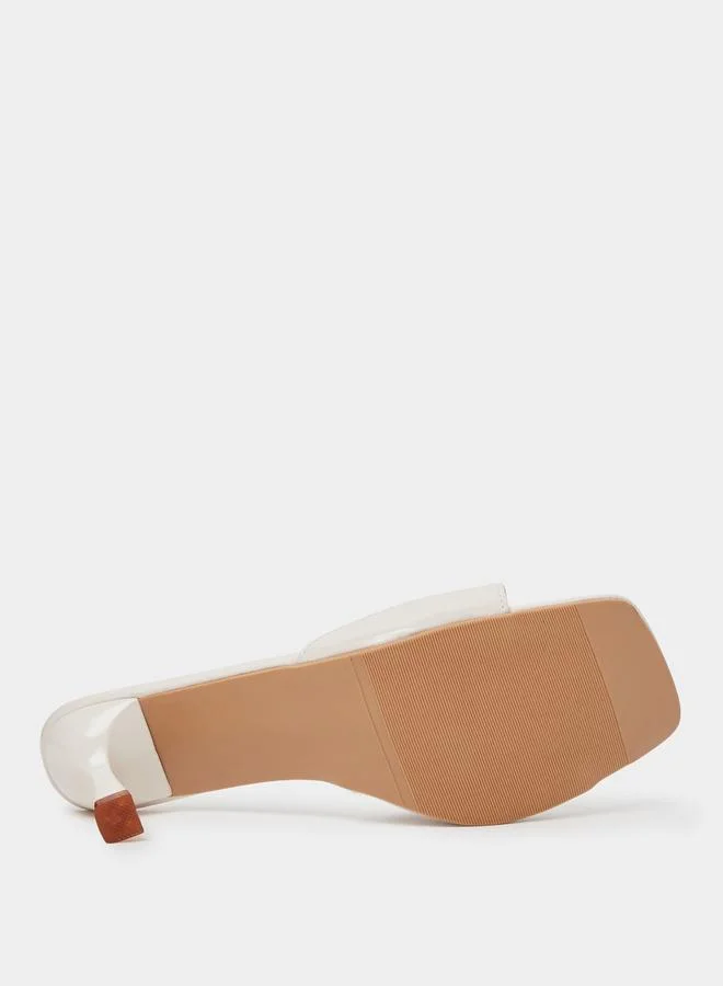 Take Two  Beige Bow Detail Mid Heel Sandals for Women | Best Price UAE
